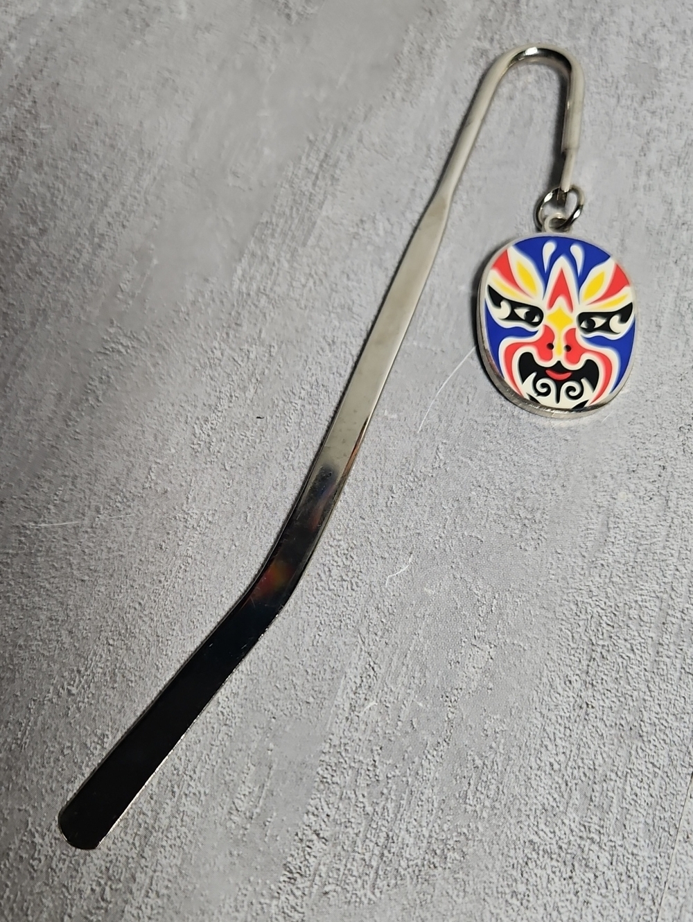 Chinese Peking Opera mask metal bookmark